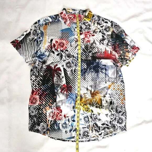 GUESS Men's Slim Fit Printed Short Sleeve MOMOKO Shirt Size XL NWT - Picture 13 of 13